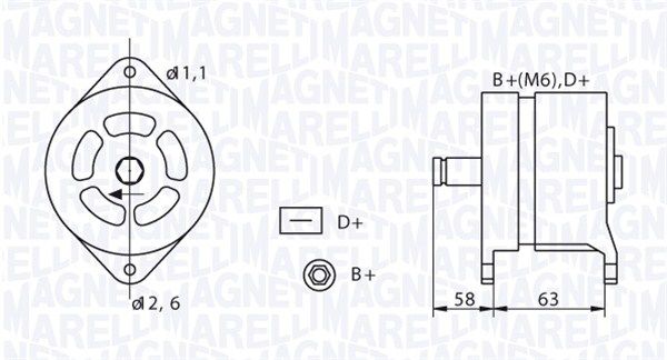 MAGNETI MARELLI kintamosios srovės generatorius 063320049010